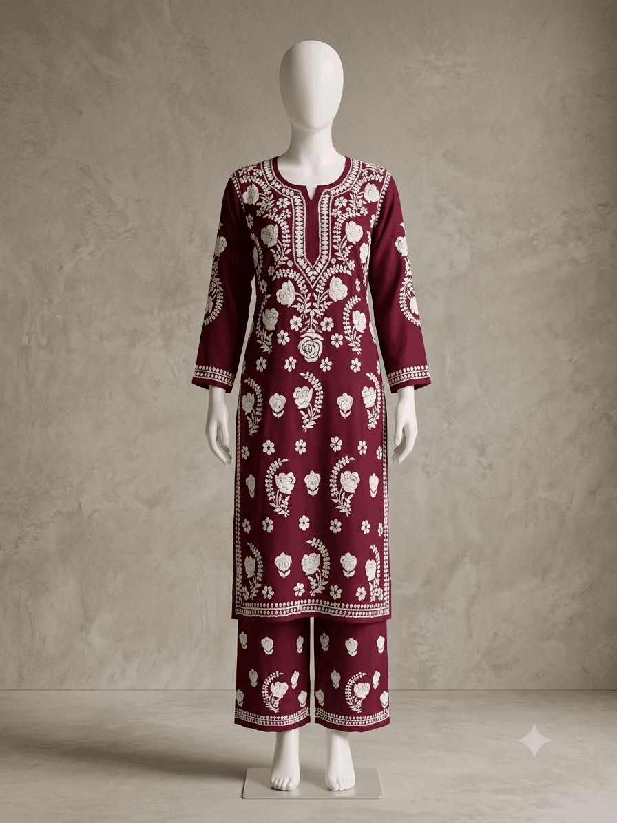 Heavy Rayon Half Rose Set