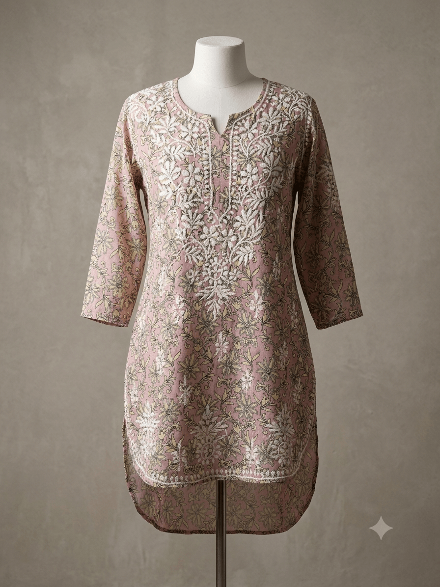 Rayon Printed High Low Style Short Kurti