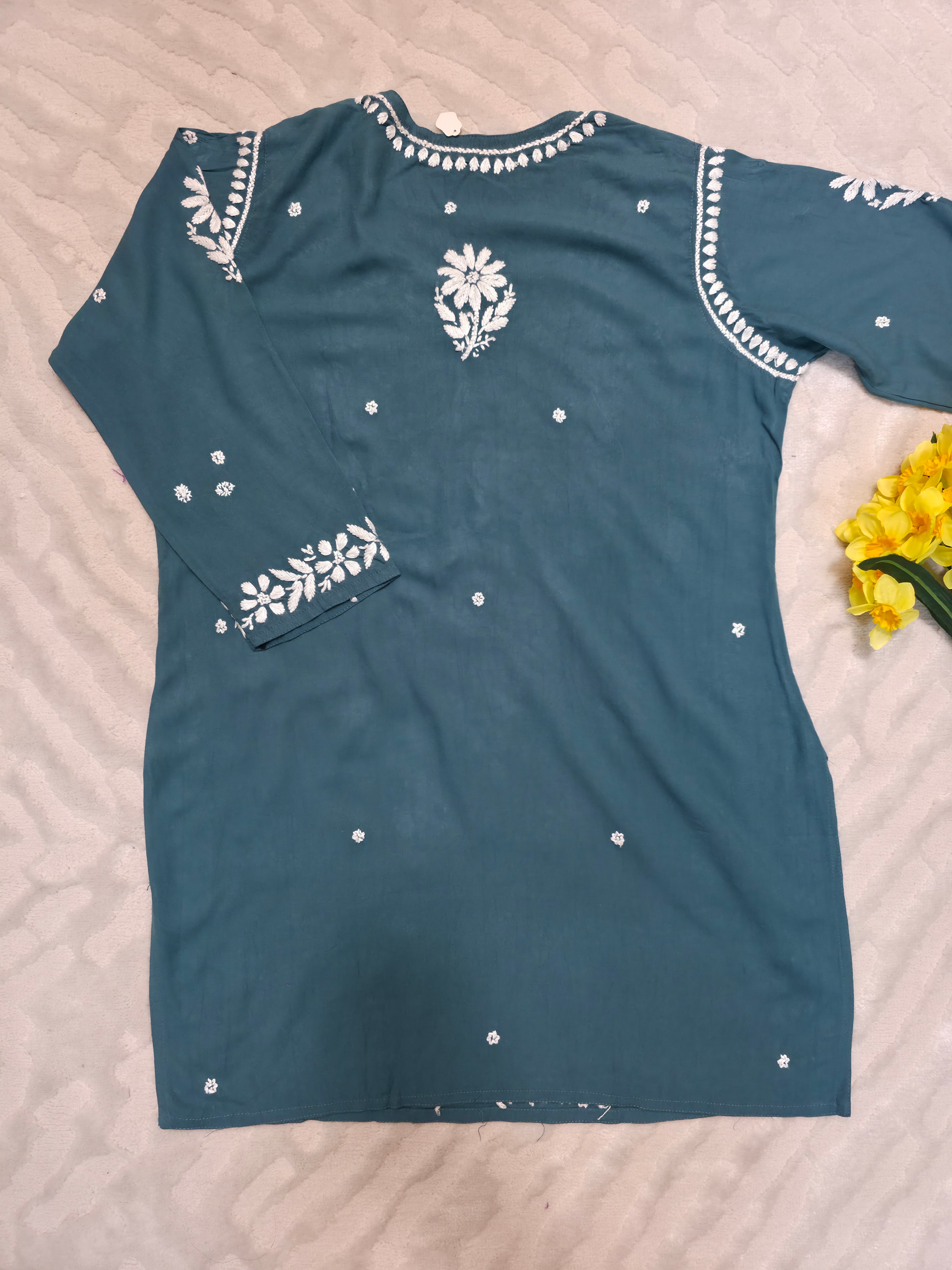 Rayon Sunflower Short  Kurti