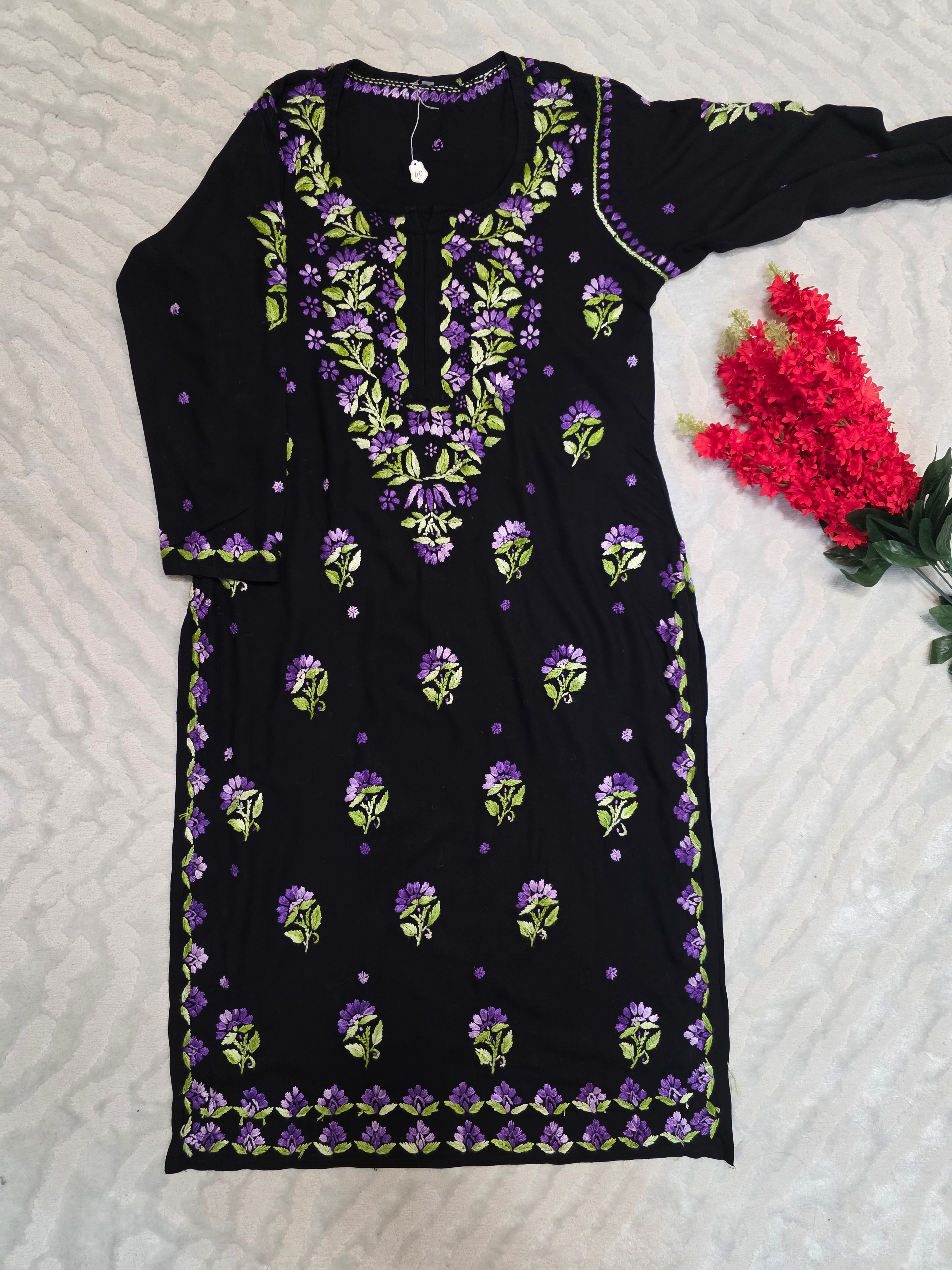Rayon Multi on Black Kurti